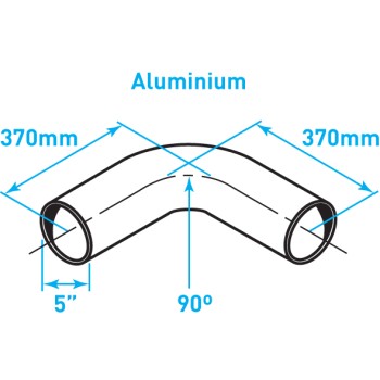 Exhaust Elbow 90º Bend (Short Radius), ​Aluminized Steel - 5"